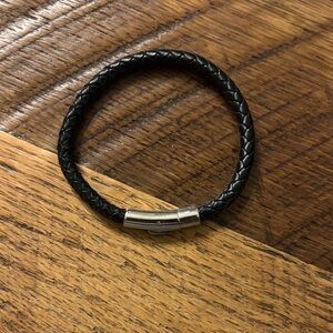 Black Braided Leather Bracelet